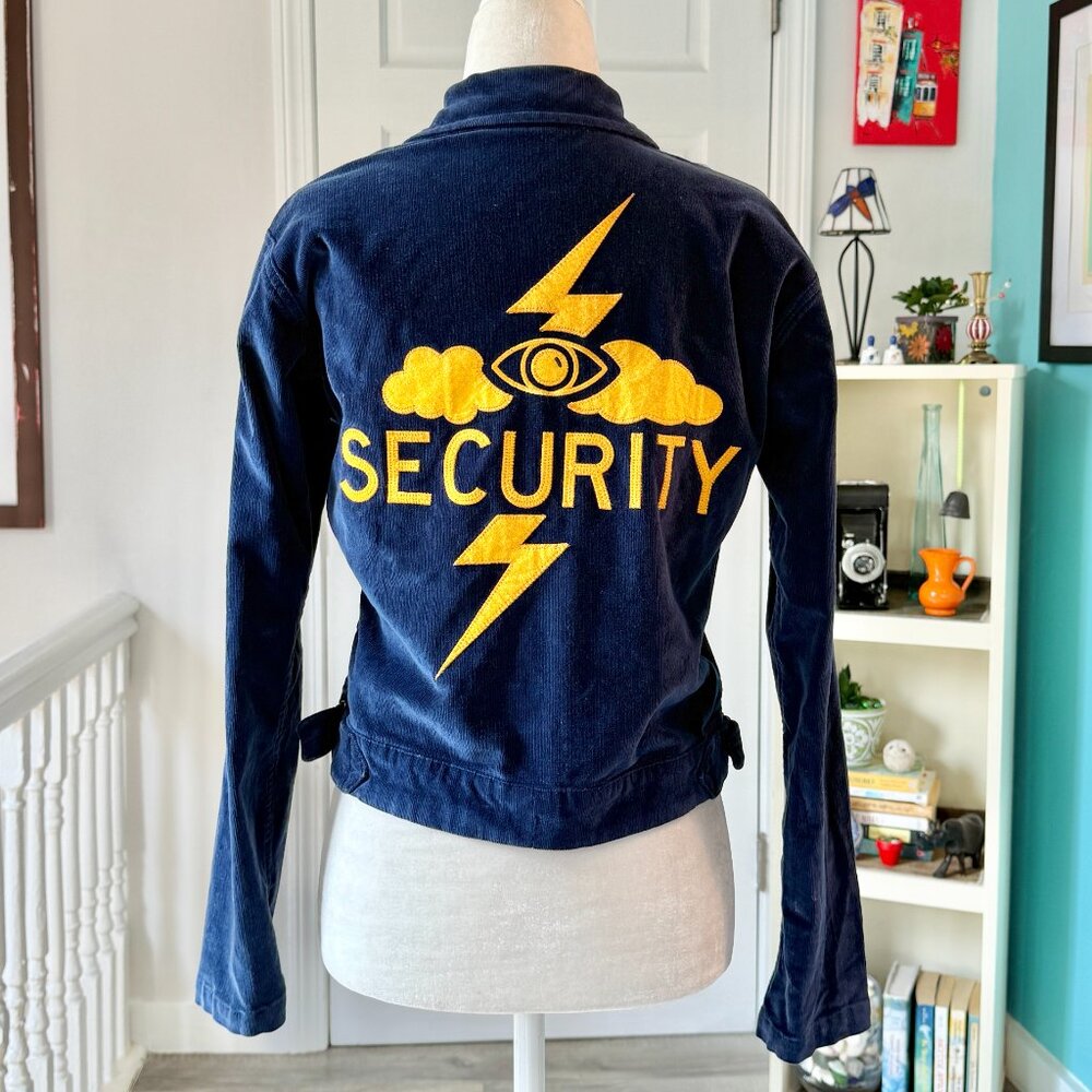 RARE Sugarhigh Lovestoned Navy "Security" Corduroy Utility Jacket (size XS)
